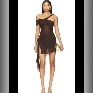 Ronny Kobo Collection Chocolate Asymmetrical Dress